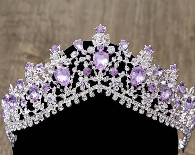 BEPHORA Handmade Luxury Vintage Purple Headbands Headdress Queen Tiaras Crowns Women Pageant Prom Diadem Wedding Hair Jewelry Accessories