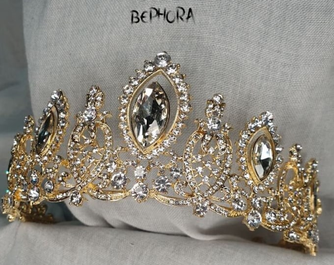 BEPHORA Handmade Gold Pearl 2023 Jewelry Bridal Bride Headdress Luxury Queen Crown Diadema Women Pageant Wedding Hair Ornament Accessories
