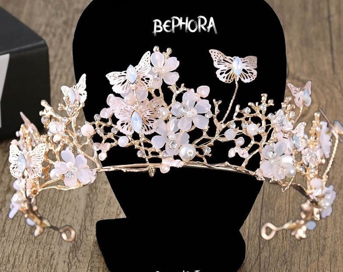 BEPHORA Handmade Gold Color Luxury 2023 Headdress Queen Tiaras Crowns Women Pageant Prom Diadem Ornaments Wedding Hair Jewelry Accessories