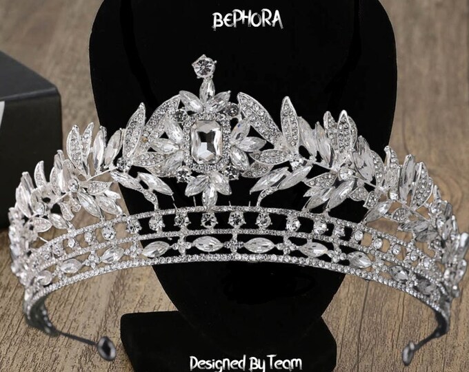 BEPHORA Handmade NEW Crystal Silver Gold Fashion Princess Rhineston Bride Headdress Luxury Queen Tiaras Crowns Women Wedding Hair Jewelry