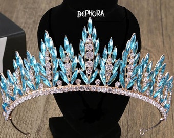 BEPHORA Handmade NEW Rhinestone Flower Luxury Royal Queen Tiaras Crowns Women Pageant Prom Diadem Ornaments Wedding Hair Jewelry Accessories