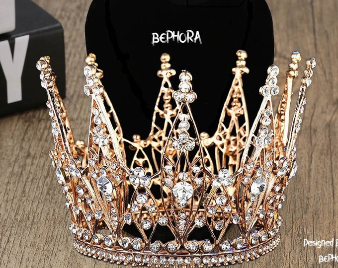 BEPHORA Handmade New Baroque Crystal Gold Silver Bride Rhinestone Jewelry Headdress Luxury Queen Tiara Crown Women Ornaments Accessories