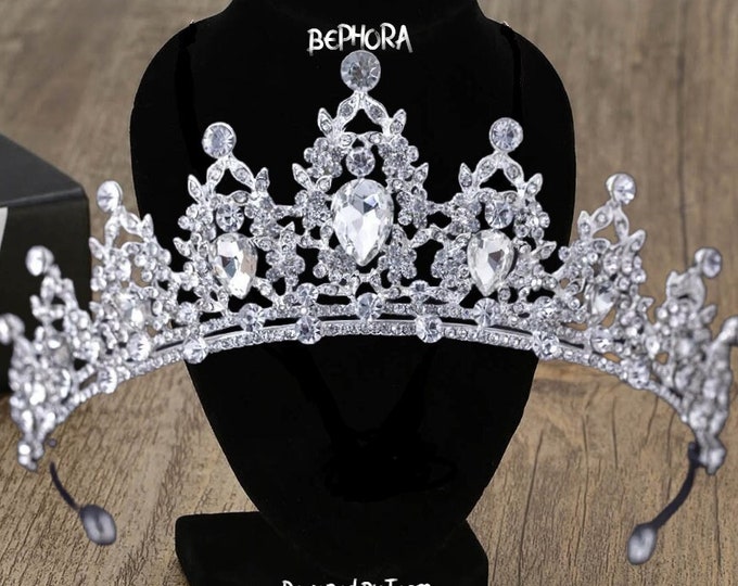 Crystal NEW Crown Headwear Bride Wedding Tiara Bridal Makeup Headdress Princess Baroque Crown Wedding Hair Accessories, Wedding Tiara Crown