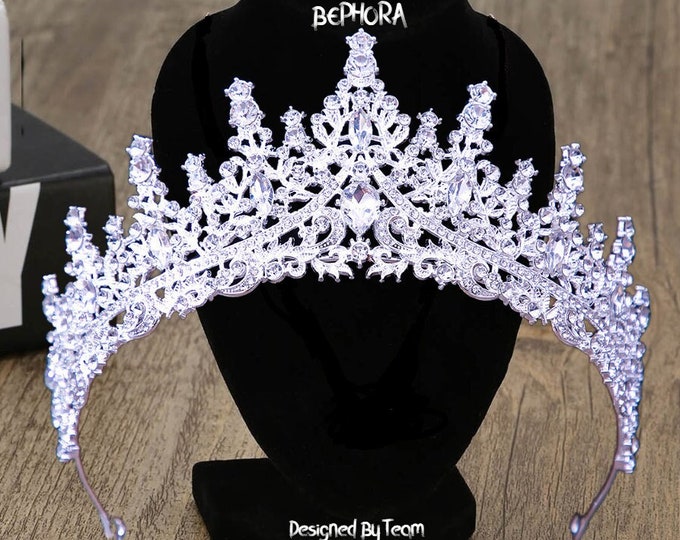 BEPHORA Handmade NEW Fashion Luxury Silver Vintage Cute Ornaments Crown Headwear Bride Headdress Girls Queen Luxury Crowns Hair Jewelry