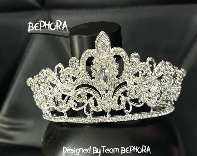 BEPHORA Handmade Princess Gold Silver Trendy Headwear Bridal Sparkling Bride Vintage Queen Tiara Crowns Women Prom Wedding Hair Jewelry