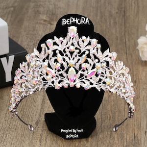 Silver AB Crystal Wedding Tiara: Bridal Swarovski Crown