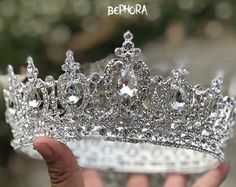 Handmade Cubic Zirconia Wedding Tiara: Royal Bride Crown