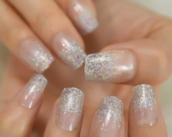 Featured image of post Ombre Pink And White Acrylic Nails With Glitter - Autumn fall inspired acrylic nails design / fully sculpted with nail forms.