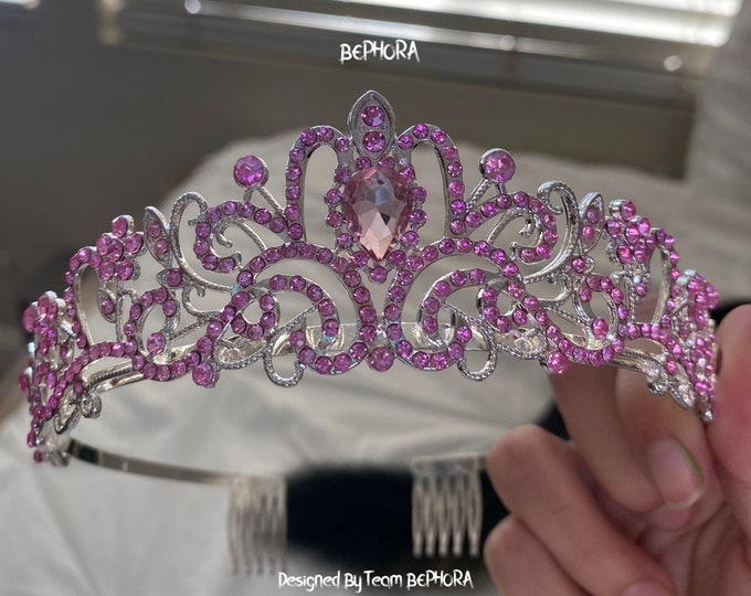 BEPHORA Handmade Baroque Vintage Purple Rhinestone Beads Bridal Tiaras Crown Wedding Hair Accessories Gold Crystal Crowns Br Headbands
