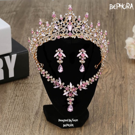 Rose Gold Quinceañera Crown Set Quinceañera Butterfly Tiaras Rose Gold / quinceanera-decor main image 4