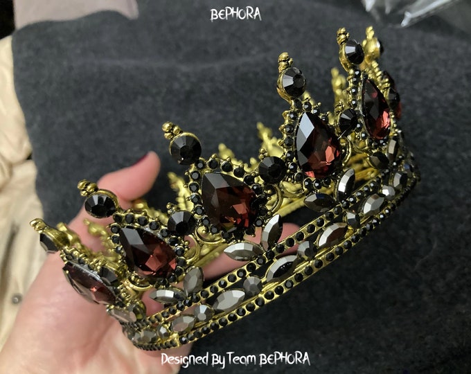 BEPHORA Handmade Luxury Vintage Black Color Pearls Crystal Jewelry Bridal Rhinestone Veil Leaf Royal Queen Tiara Crown Women Hair Diadem