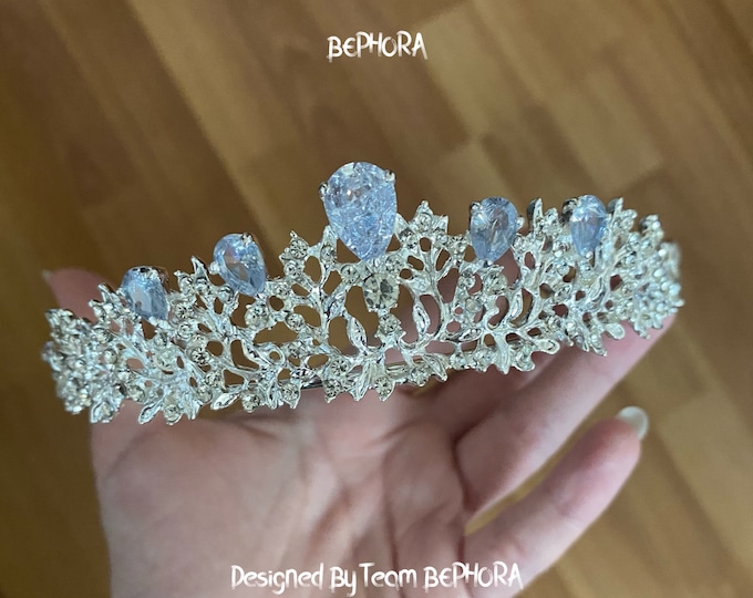 BEPHORA Handmade New Gold Baroque Crystal Bride Rhinestone Bling Headdress Luxury Royal Queen Tiara Crown Women Diadem Ornaments Accessories