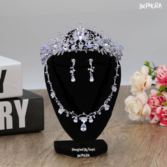 Baroque Crystal Bridal Jewelry Set: Rhinestone Crown 