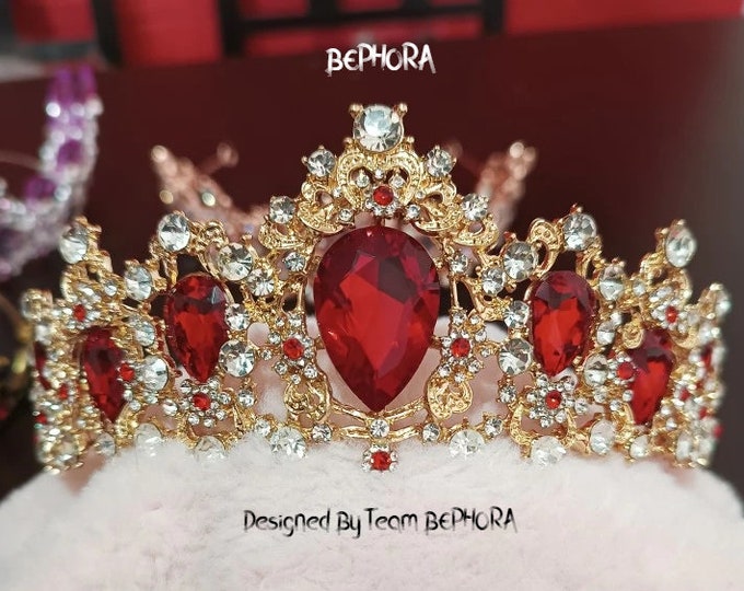 BEPHORA Handmade Princess Crystal Crown 2023 Headband Bride Headdress Vintage Luxury Queen Tiaras Crowns Women Prom Wedding Hair Jewelry