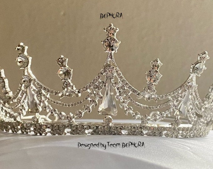 BEPHORA Handmade Princess Crystal Pearl Rhinestone Bride Headdress Luxury Queen Tiaras Crowns Women Pageant Prom Diadem Wedding Hair Jewelry