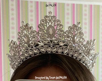 Handmade Crystal Bride Tiara: Princess Wedding Hair Jewelry