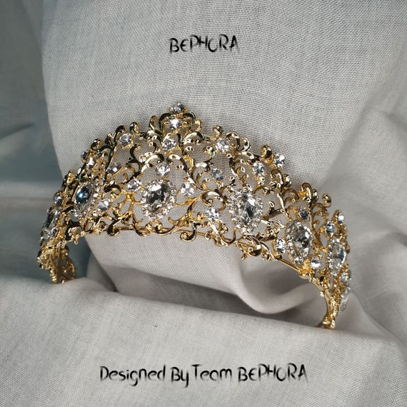 Corona Da Principessa Con Cristalli E Strass – Diadema Regolabile Per Sposa, Ballo E Concorsi - 4