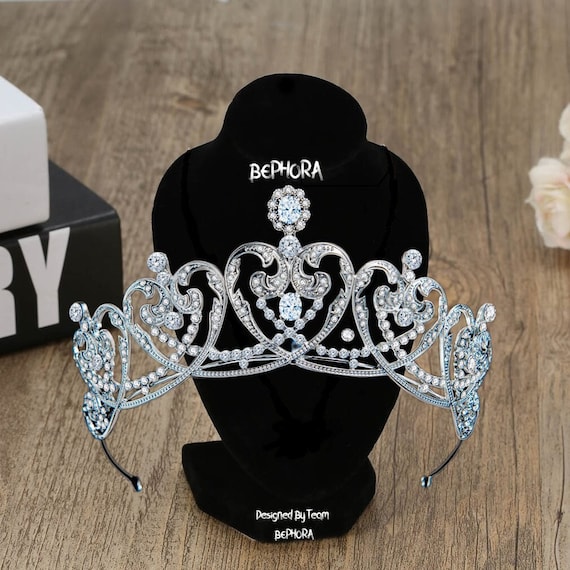 5.5cm Tall CZ Crystal Weddng Brdal Queen Prncess Prom Tara Crown For Women | eBay | Damantes