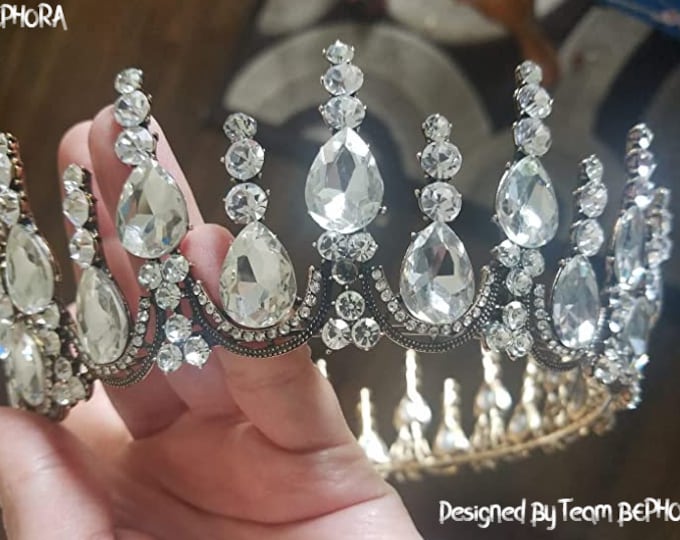 BEPHORA Handmade Princess Silver Engagement Vintage King 2022 Hairband Crystal Queen Tiaras and Crown Women Pageant Wedding Hair Accessories