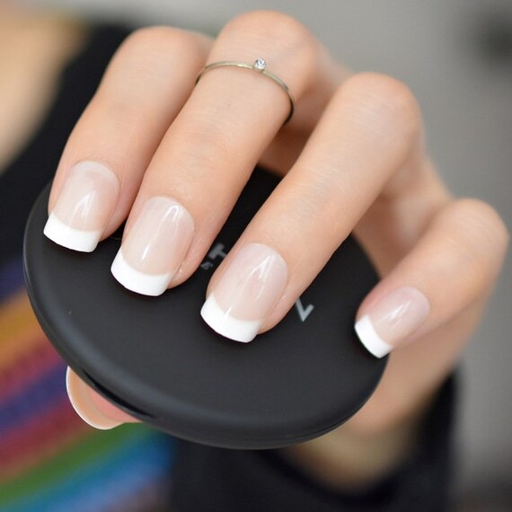 Bephora Handmade French Nails Press On Nails Short French Etsy