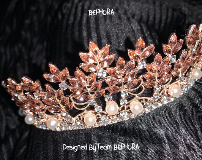 Crystal Leaf Bridal Tiaras Crown - Princess Queen Rhinestone Pageant Diadem Wedding Hair Accessories, Tiara de Noiva, Wedding Crown Princess