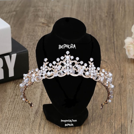 Couronne à Strass Pour Princesse - Diadème Baroque Avec Peigne - Mariage, Anniversaire, Cosplay (Argent)