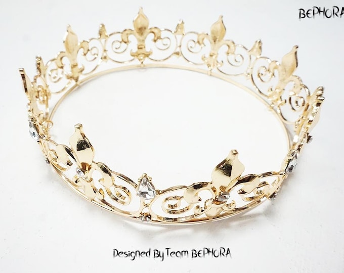 BEPHORA Handmade Gold Baroque 2022 Rhinestone Crystal  Royal Queen Tiaras and Crowns Women Pageant Wedding Hair Jewelry Accessories