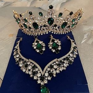 BEPHORA Handmade Baroque 3Pcs Silver Jewelry Set Rhinestone Crystal 2022 Royal Queen Tiara and Crowns Women Wedding Hair Jewelry Accessories