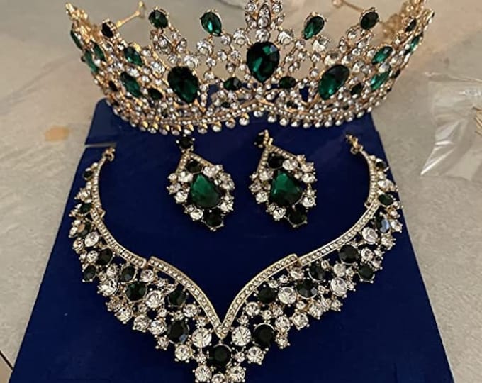 BEPHORA Handmade Baroque 3Pcs Silver Jewelry Set Rhinestone Crystal 2022 Royal Queen Tiara and Crowns Women Wedding Hair Jewelry Accessories