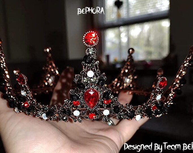 BEPHORA Handmade Baroque Princess Black Crystal 2022 Bride Royal Queen Tiaras and Crowns Women Pageant Wedding Hair Jewelry Accessories
