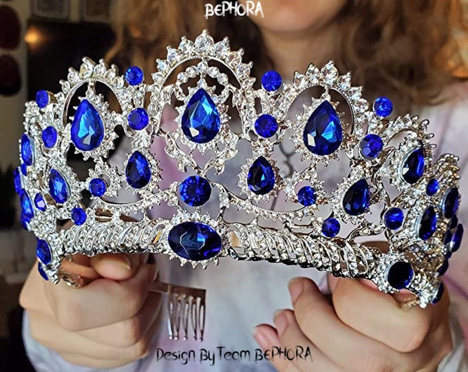 BEPHORA Handmade Crystal Heart 2022 Bride Luxury Royal Queen Tiaras and Crowns Women Pageant Prom Ornament Wedding Hair Jewelry Accessories