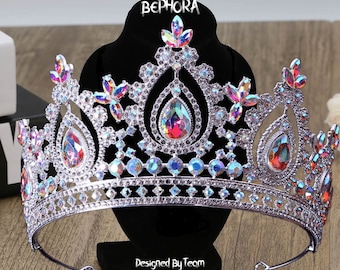 Diadem Wedding NEW Gold AB Silver Crystal Baroque Wedding Royal Jewelry Set Gift Pageant Crown Quinceanera Tiara Dress Bridal Accessories