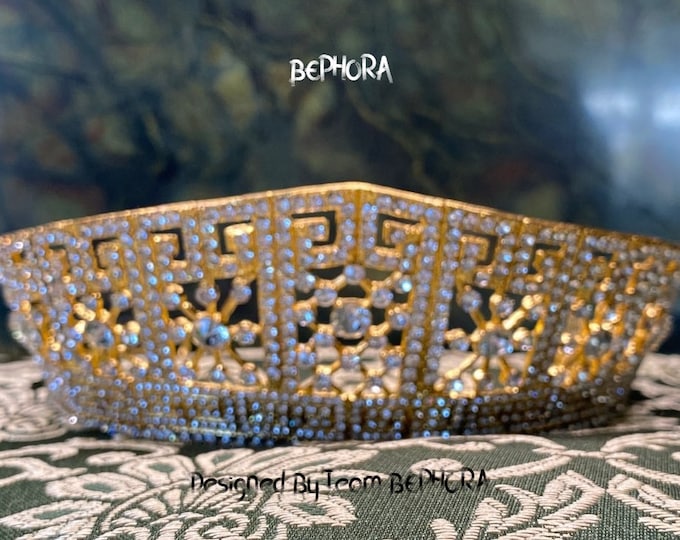 BEPHORA Handmade Gold Princess Women Engagement 2022 Hairbands Crystal Royal Queen Tiaras and Crowns Women Pageant Wedding Hair Accessories