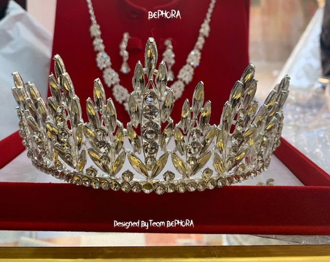 BEPHORA Handmade Princess Baroque Silver Jewelry 2022 Hairbands Crystal Royal Queen Tiaras and Crowns Women Pageant Wedding Hair Accessories