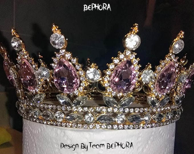 BEPHORA Handmade Vintage Princess Tiara Wedding Queen Rhinestone Tiaras and Crowns Bead Women Pageant Diadem Wedding Hair Jewelry Accessorie