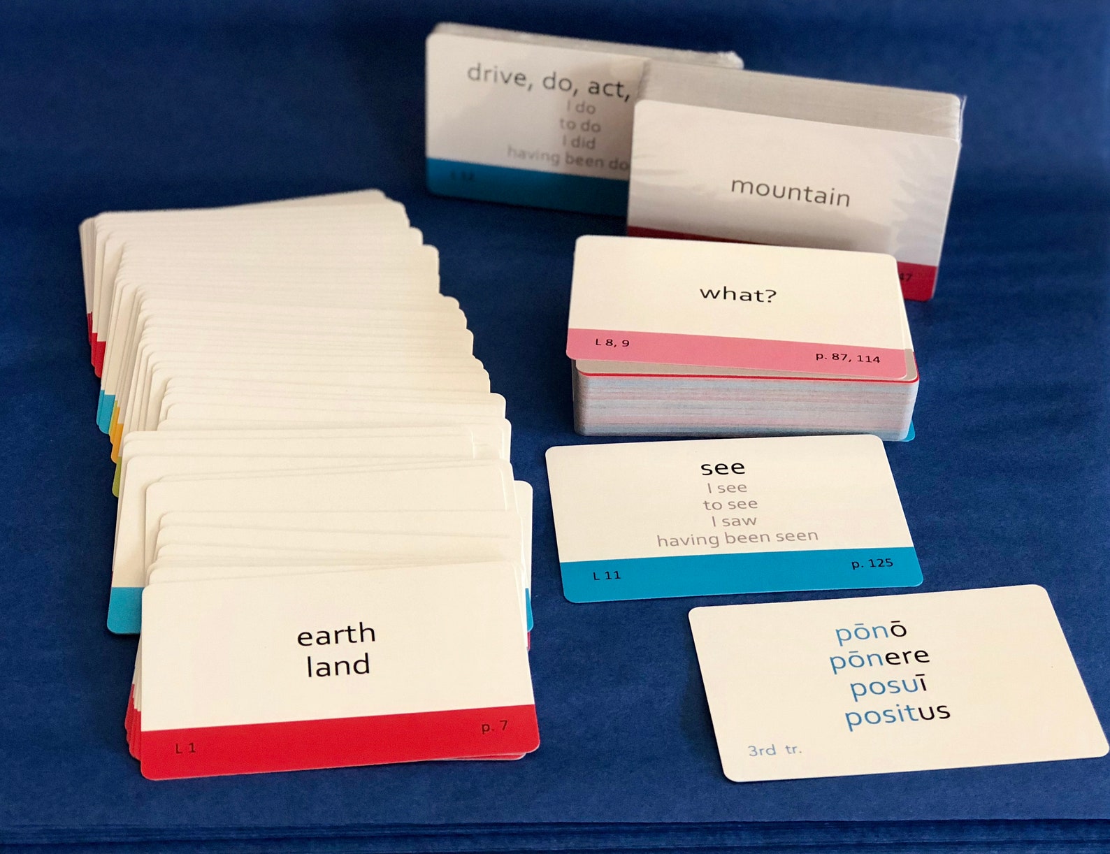 Challenge A Colorcoded Henle Latin Flashcard Playing Cards Etsy