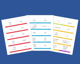 Color-Coded Henle Latin Flashcards for Challenge A (Units 1-3)