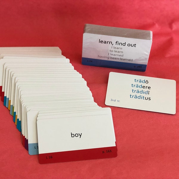 Challenge B *add-on* Color-Coded Henle Latin Flashcard Playing Cards