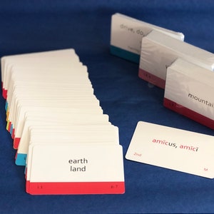 Défiez des cartes à jouer en latin Henle avec code couleur