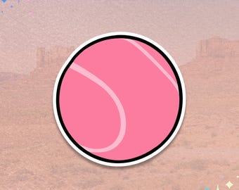 Pink Tennis Ball Sticker | Racket Sport Decal | Minimal Court Graphic