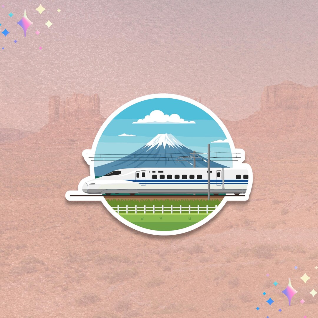 Japan Train Stickers Japan Shinkansen Sticker | Bullet Train Decal | Mount Fuji Travel Art ...