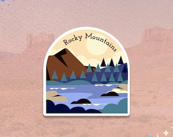 Rocky Mountains National Park Sticker | Colorado Travel Stamp | Mountain Landscape Decal