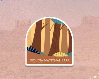 Sequoia National Park Sticker | California Travel Stamp | Forest Landscape Decal