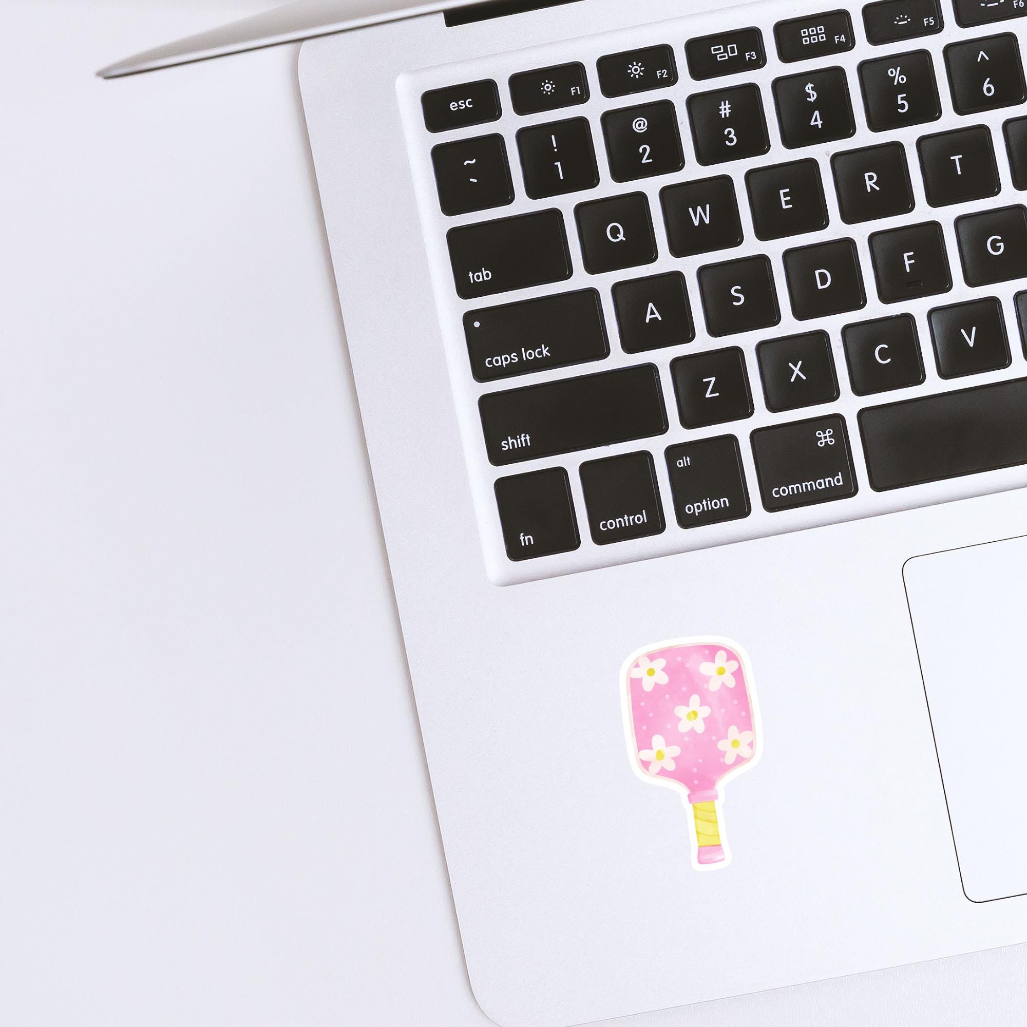 Fun Sticker Racquet Pink Floral Pickleball Racquet Sticker, Pickleball Racket Sticker ...