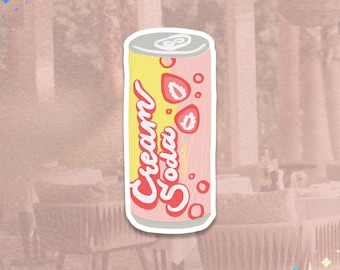 Cream Soda Sticker | Retro Soda Can Vinyl Decal | Laptop Water Bottle