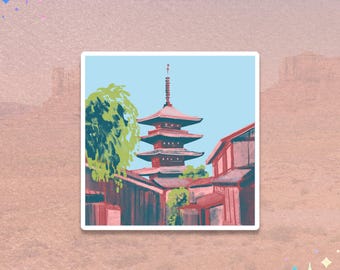 Kyoto Japan Sticker | Yasaka Pagoda | Japanese Street Vinyl Sticker