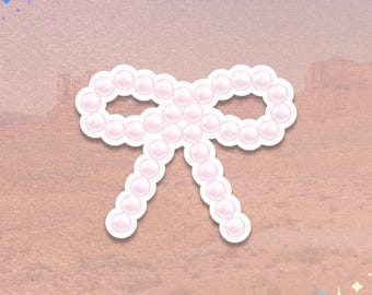 Pearl Bow Sticker | Ribbon Decal | Jewelry Inspired Graphic