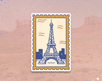 Paris France Sticker | Eiffel Tower | Minimal Travel Stamp Vinyl Sticker