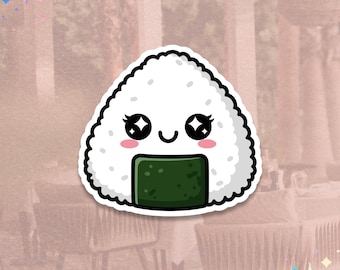 Kawaii Onigiri Sticker | Cute Japanese Rice Ball Food Illustration