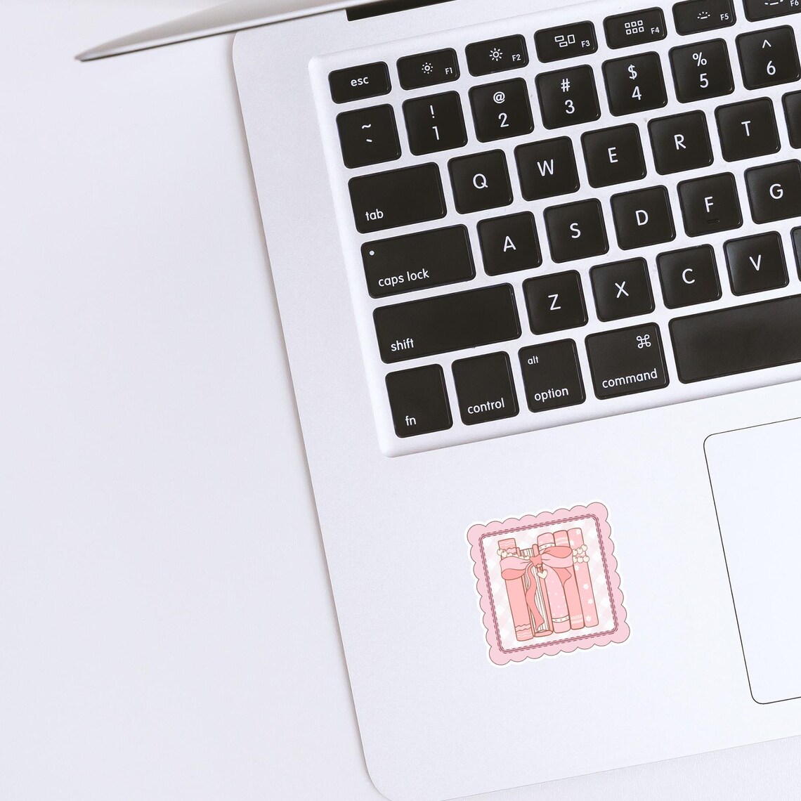 Coquette Book Stamp Sticker, Coquette Style Book Sticker, Pink Stack of ...